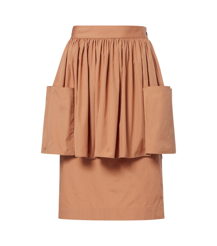 Photo: Chloé Layered cotton gabardine midi skirt