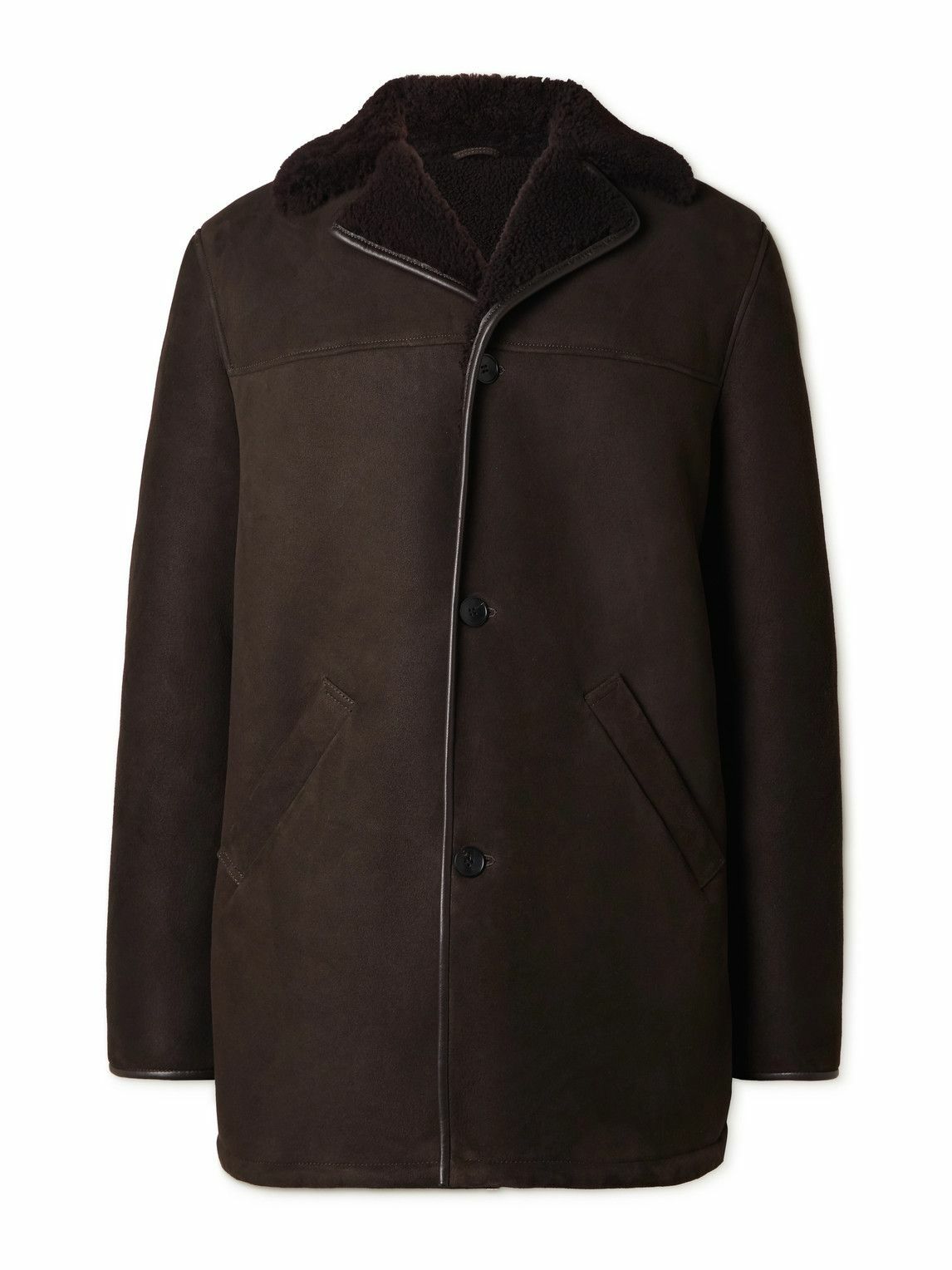 Mr P. - Melton Wool and Leather Bomber Jacket - Blue Mr P.
