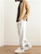 Palm Angels - Wide-Leg Logo-Embroidered Lyocell and Cotton-Blend Twill Drawstring Trousers - White