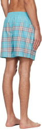 Burberry Blue Gradient Check Swim Shorts