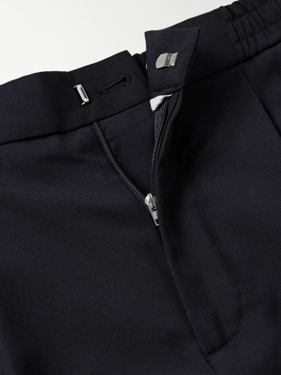 Officine Générale - Drew Tapered Pleated Virgin Wool-Crepe Trousers - Blue
