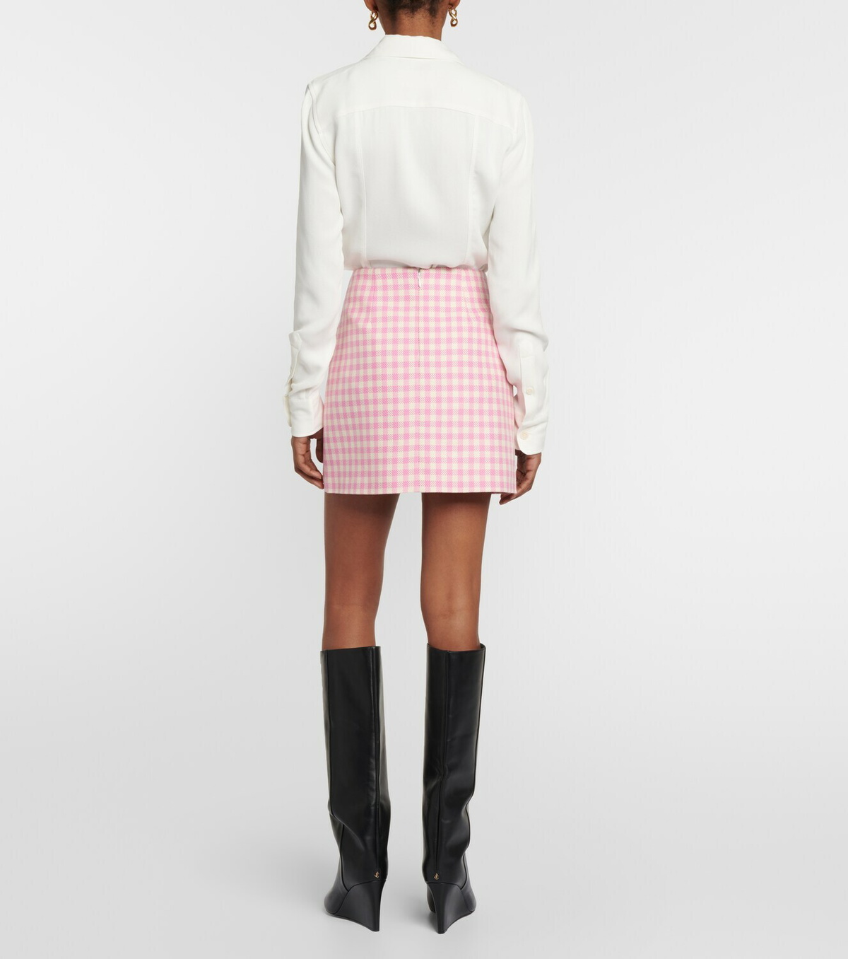 ★AMI PARIS★Cotton mini skirt★大人気★ Ami Paris Gingham cotton and wool miniskirt AMI