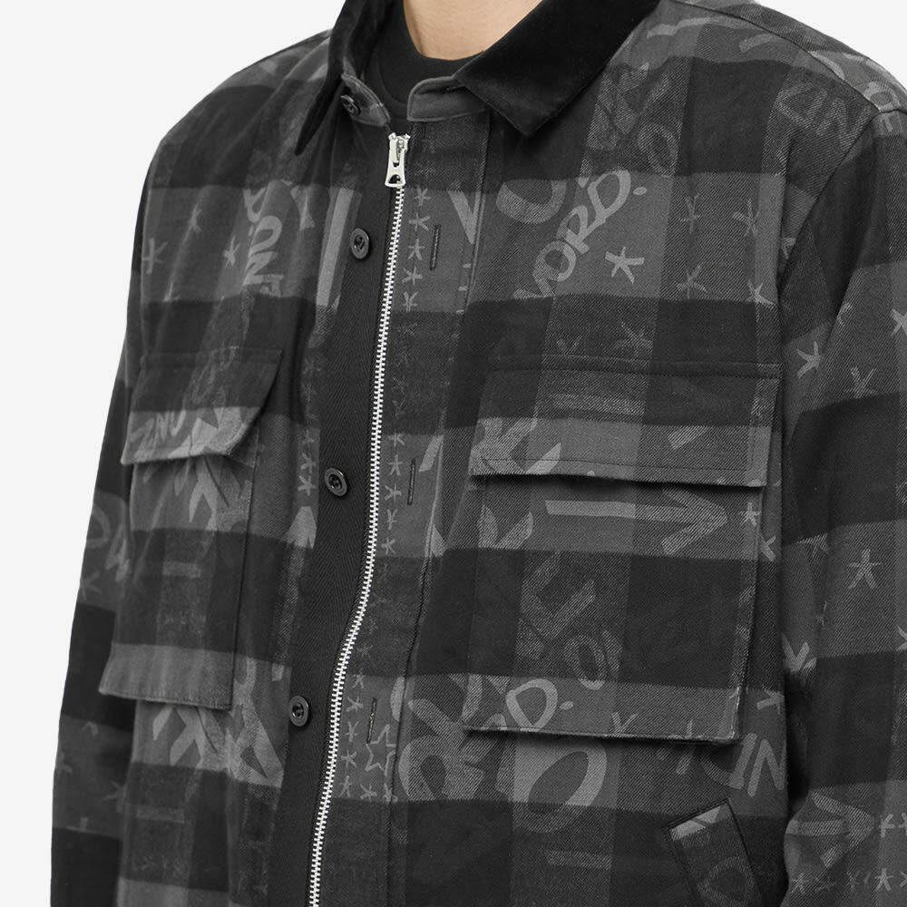 Sacai x Eric Haze Buffalo Check Overshirt in Black Sacai