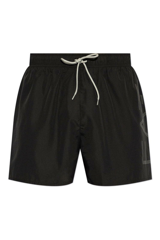 Photo: EA7 Logo Printed Drawstring Swim Shorts