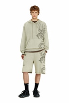 Diesel Mesh cotton sweatshorts with prints - Shorts Mens in Beige