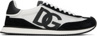Dolce&Gabbana White & Black Mixed-Material 'DG' Cushion Sneakers