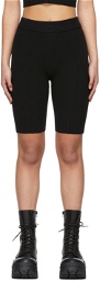 Helmut Lang Black Rib Knit Bike Shorts