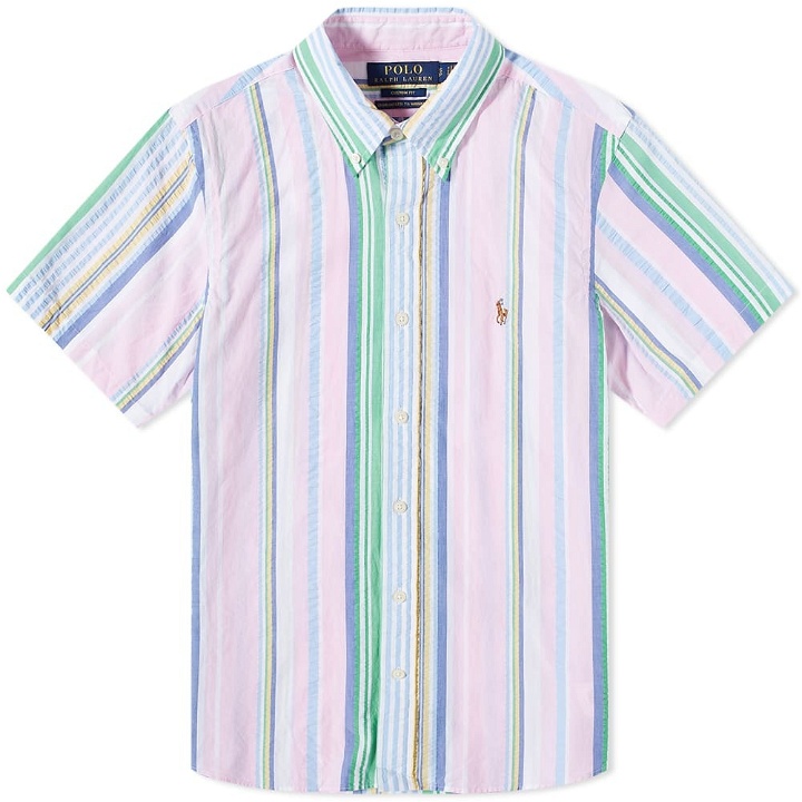 Photo: Polo Ralph Lauren Men's Funmix Stripe Vacation Shirt in Pink/Blue Multi