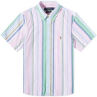 Polo Ralph Lauren Men's Funmix Stripe Vacation Shirt in Pink/Blue Multi