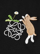 LOEWE - Suna Fujita Logo-Embroidered Cotton-Jersey T-Shirt - Black