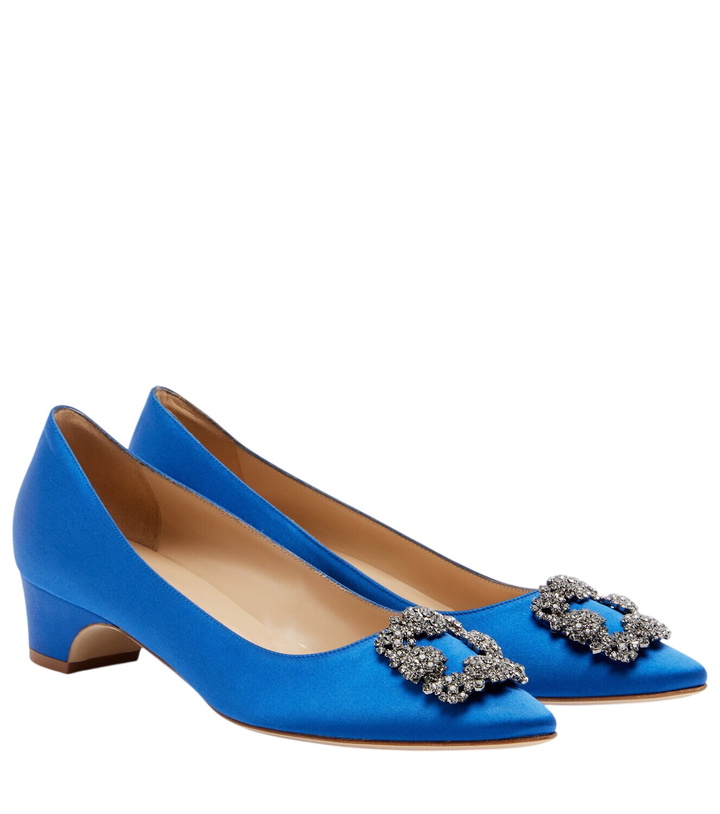 Photo: Manolo Blahnik Hangisi embellished satin pumps
