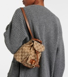 Gucci Bamboo Medium leather-trimmed canvas backpack
