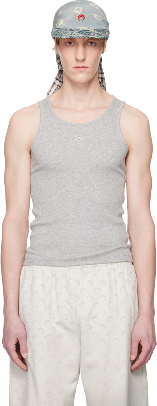 Photo: Marine Serre Gray Organic Cotton Rib Tank Top