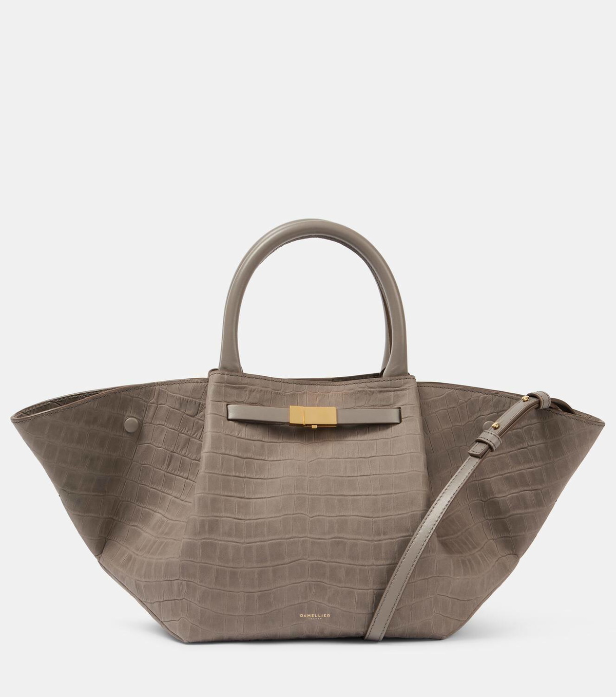DeMellier New York Midi croc-effect leather tote bag DeMellier