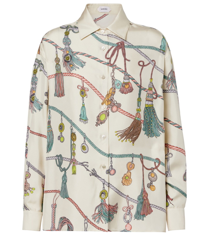 Photo: Versace Printed silk twill shirt