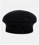 Saint Laurent - Crystal-embellished wool beret