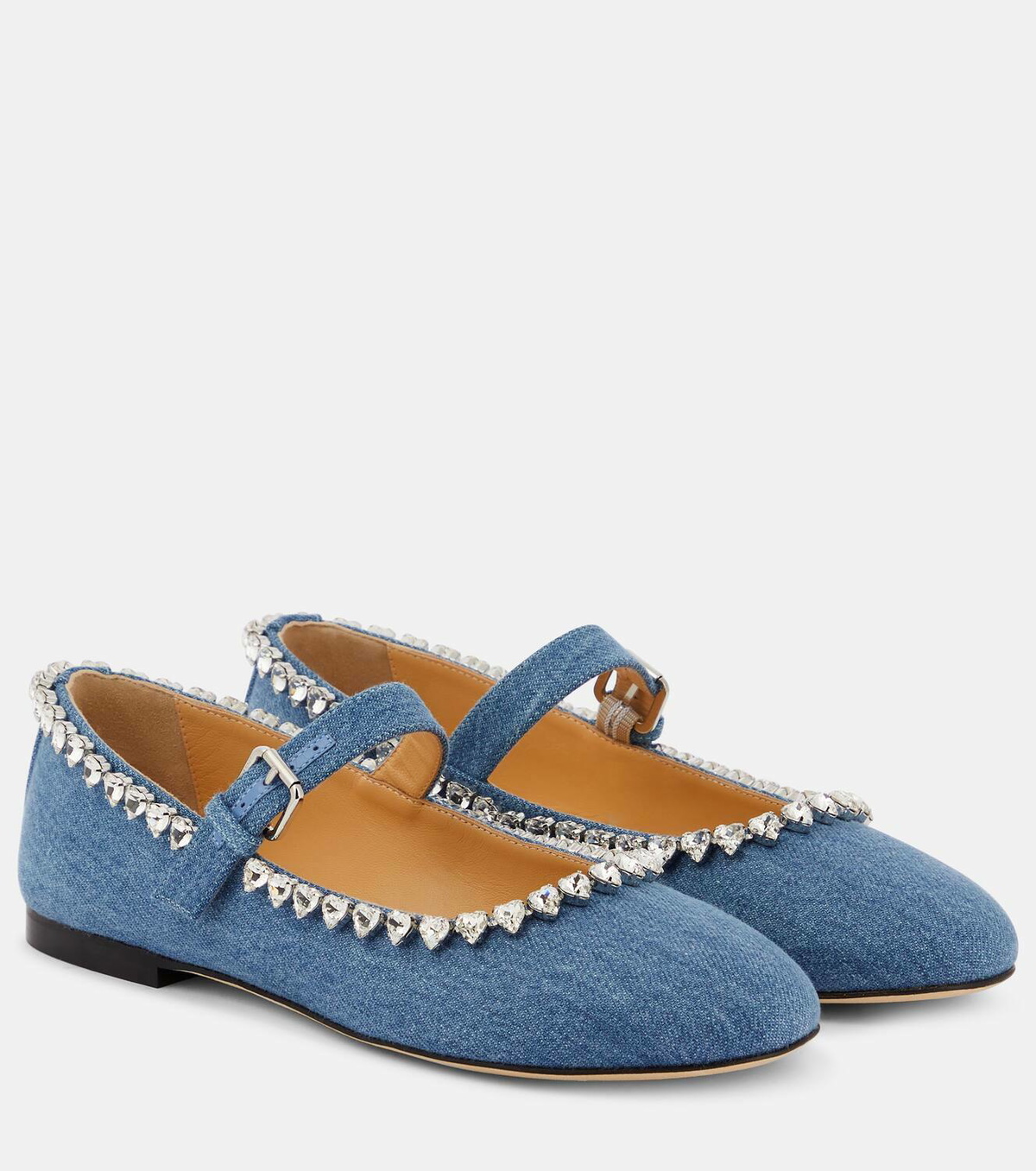 フラットシューズ MACH & MACH Embellished fabric ballerinas MACH & MACH Sparkle Mesh Net Suede Ballerina Flats | Neiman