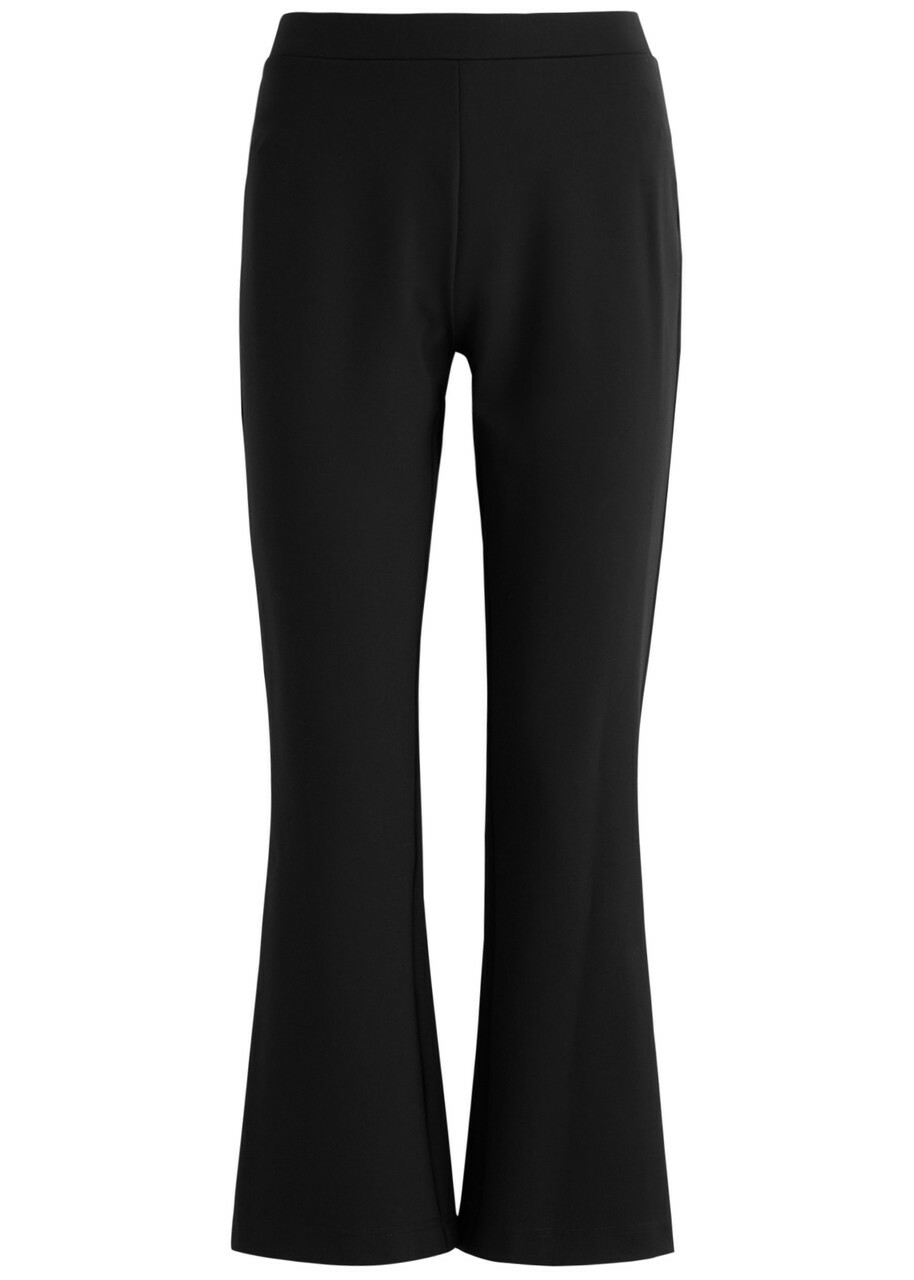 Diane Von Furstenberg Juno Cropped Flared Stretch-jersey Trousers Black