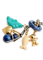 Timeless Pearly Charm-embellished 24kt Gold-plated Keyring - Multicoloured - One Size