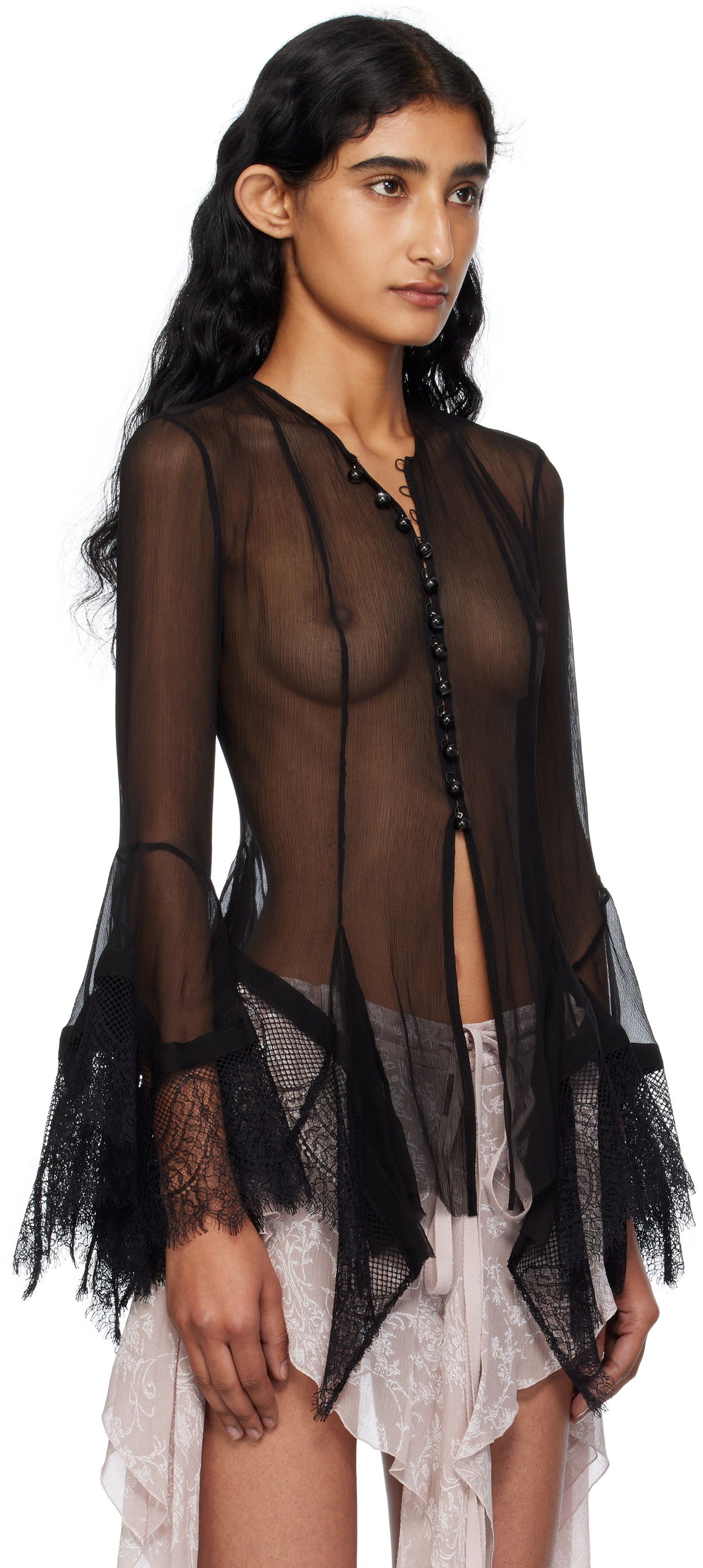 Ann Demeulemeester Black Kristabel Handkerchief Blouse