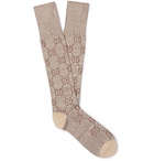 Gucci - Logo-Jacquard Cotton-Blend Socks - White