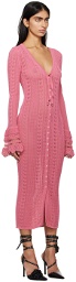 Blumarine Pink Button Midi Dress