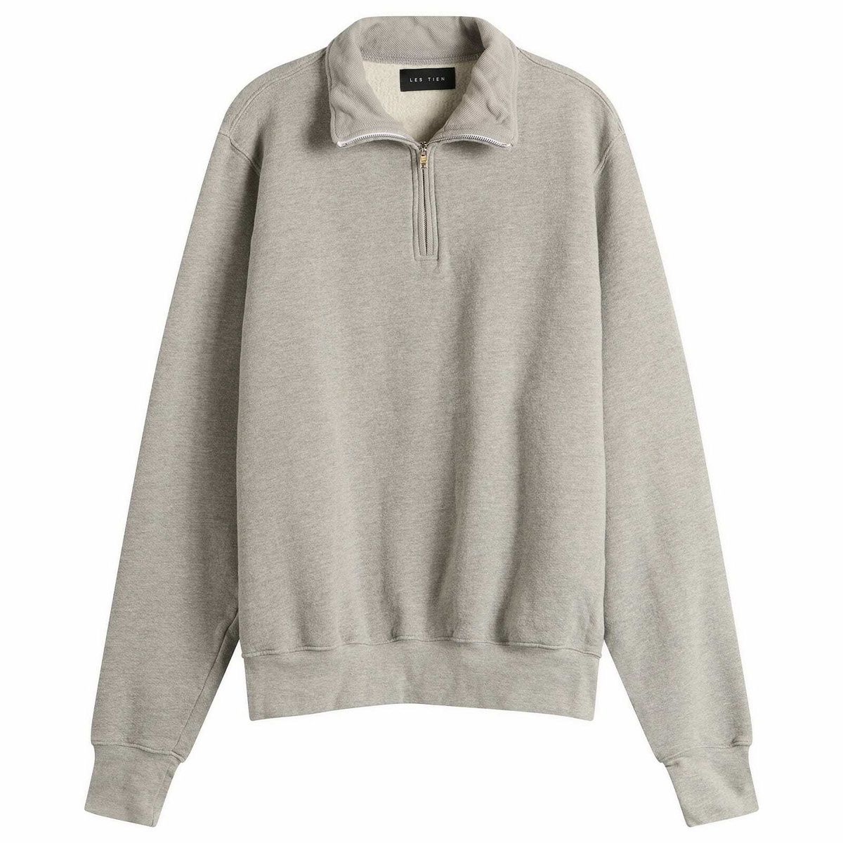 Les Tien Men's Heavyweight Half Zip Yacht Pullover in Heather Grey