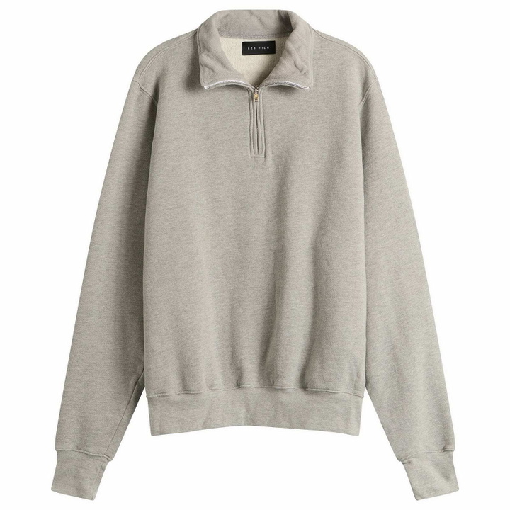 Photo: Les Tien Men's Heavyweight Half Zip Yacht Pullover in Heather Grey