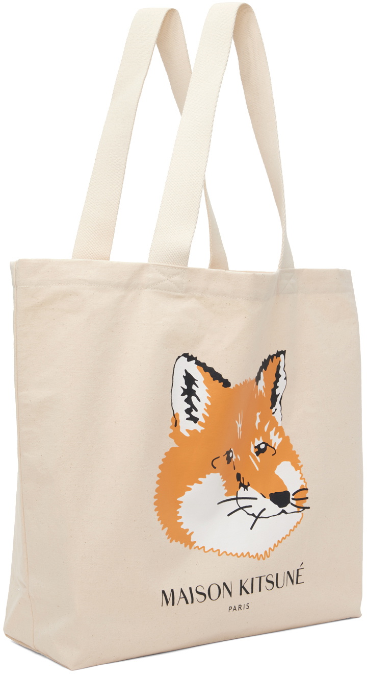 Maison Kitsuné Women's Borsa Tote Fox Head Mini Beige
