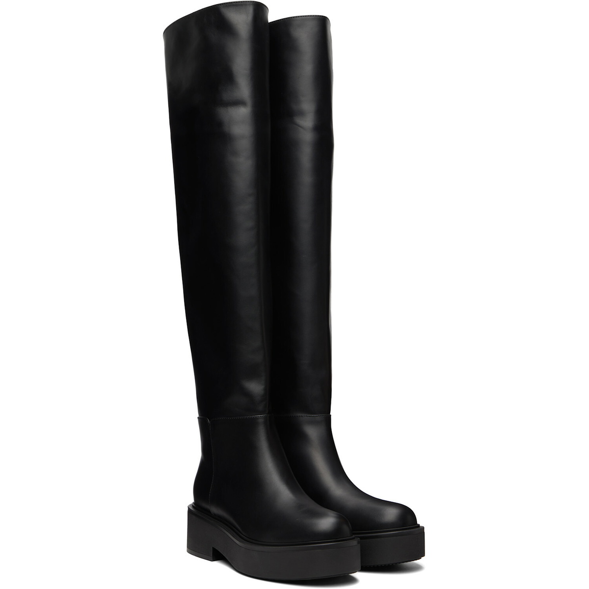 Gianvito Rossi Black Vitello Glove Tall Boots