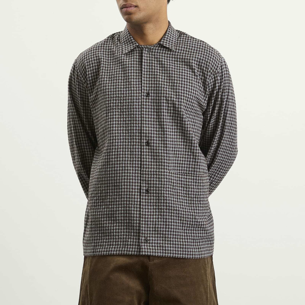 Sage Nation Men's Siesta Boxy Shirt in Mint Gingham Check