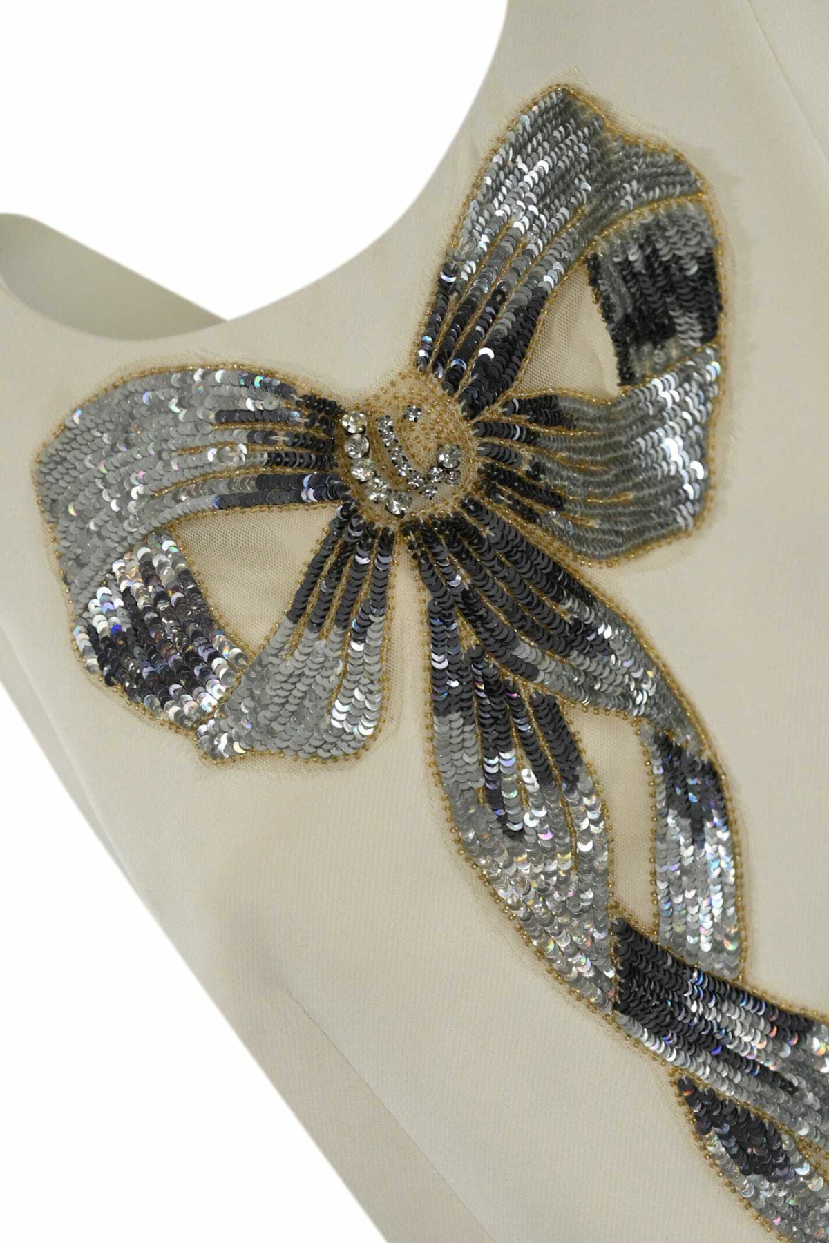 Elisabetta Franchi Duchess Dress With Sequin Bow Elisabetta