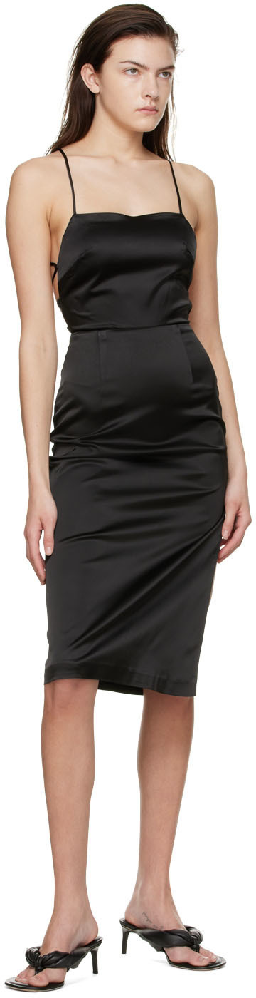 THIRD FORM Black Acetate Midi Dress
