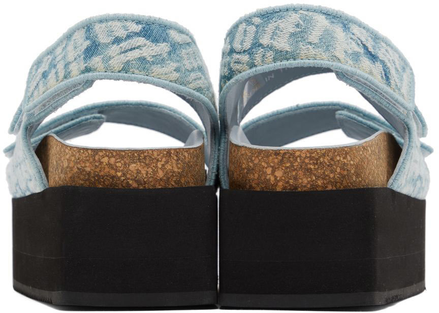 Palm Angels Blue Birk Platform Sandals Palm Angels