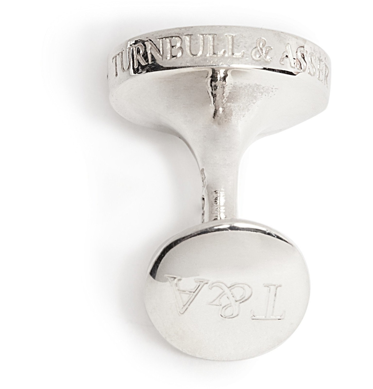 Turnbull & Asser White Sterling Silver Button Cufflinks