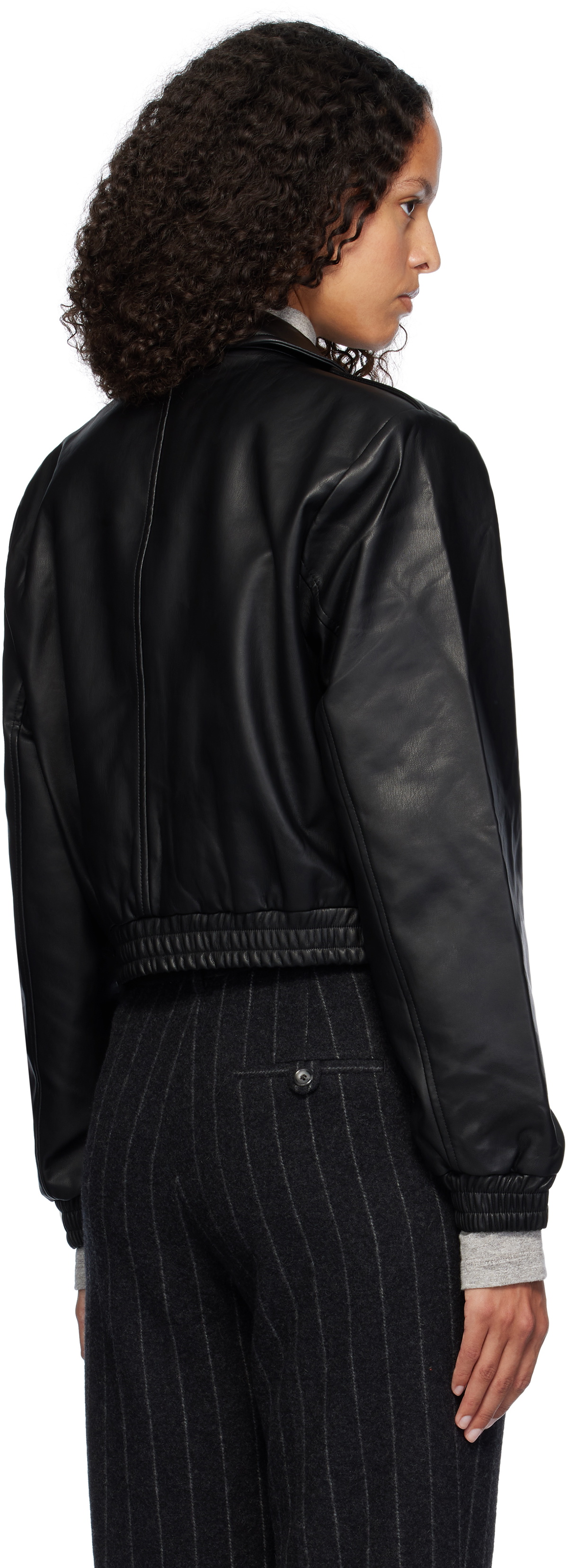 The Garment Black Brooklyn Bomber Leather Jacket