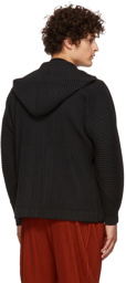 Homme Plissé Issey Miyake Black Surface Hoodie