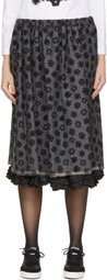 Tricot Comme des Garçons Grey Flower Flock Skirt