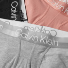 Calvin Klein Men's Cotton Stretch Trunk - 3 Pack in Black/Grey Heather/Pink