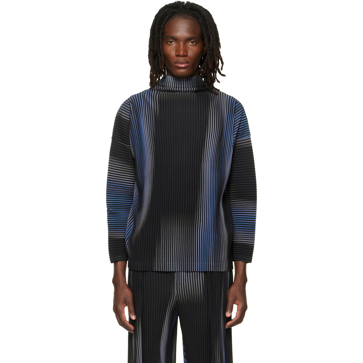 HOMME PLISSÉ ISSEY MIYAKE Black Light Mesh Long Sleeve T-Shirt