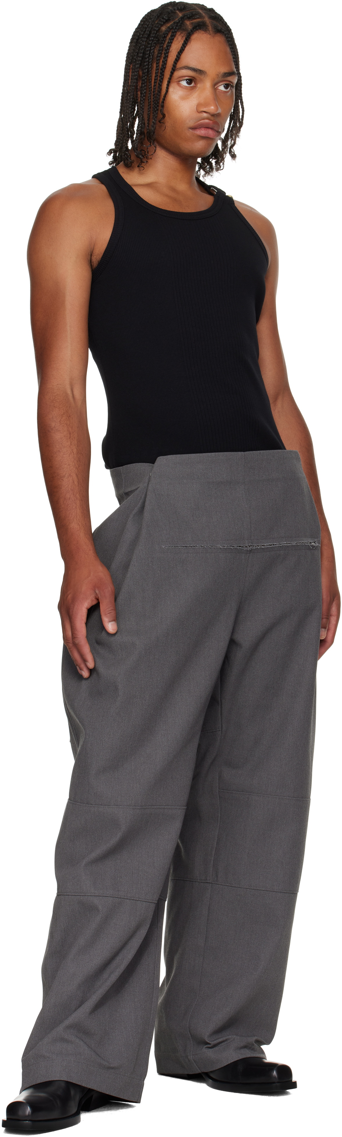 Jean Paul Gaultier Gray Zip Detail Trousers Jean Paul Gaultier