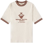 Drole de Monsieur Men's Drôle de Monsieur x Gergei Erdei Hotel Drole T-Shirt in Off White/Bordeaux