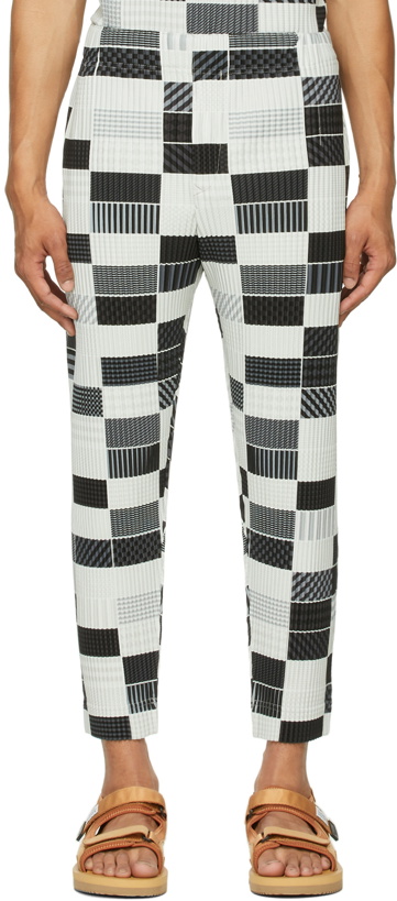 Photo: Homme Plissé Issey Miyake Black & Off-White Check House Trousers