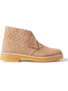 CLARKS ORIGINALS - Woven Suede Desert Boots - Brown - UK 7