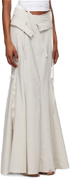 Ottolinger Off-White Mermaid Suit Pinstripe Maxi Skirt