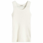 Auralee Women's Cotton Rib Knit Tank Top in White