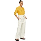 Sara Lanzi Yellow Three-Quarter Sleeve Shirt