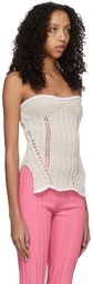 Marco Rambaldi White & Beige Cotton Tank Top