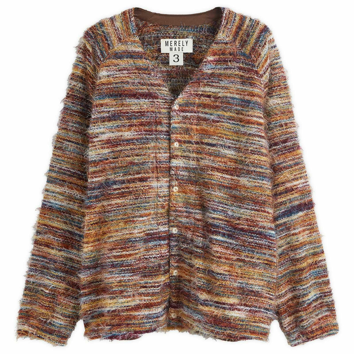 Merely Made Men's Multistripe Rainbow Mohair Cardigan in