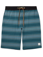 PAUL SMITH - Striped Cotton-Jersey Drawstring Shorts - Blue - S